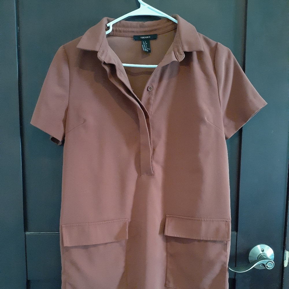Rust collared dress